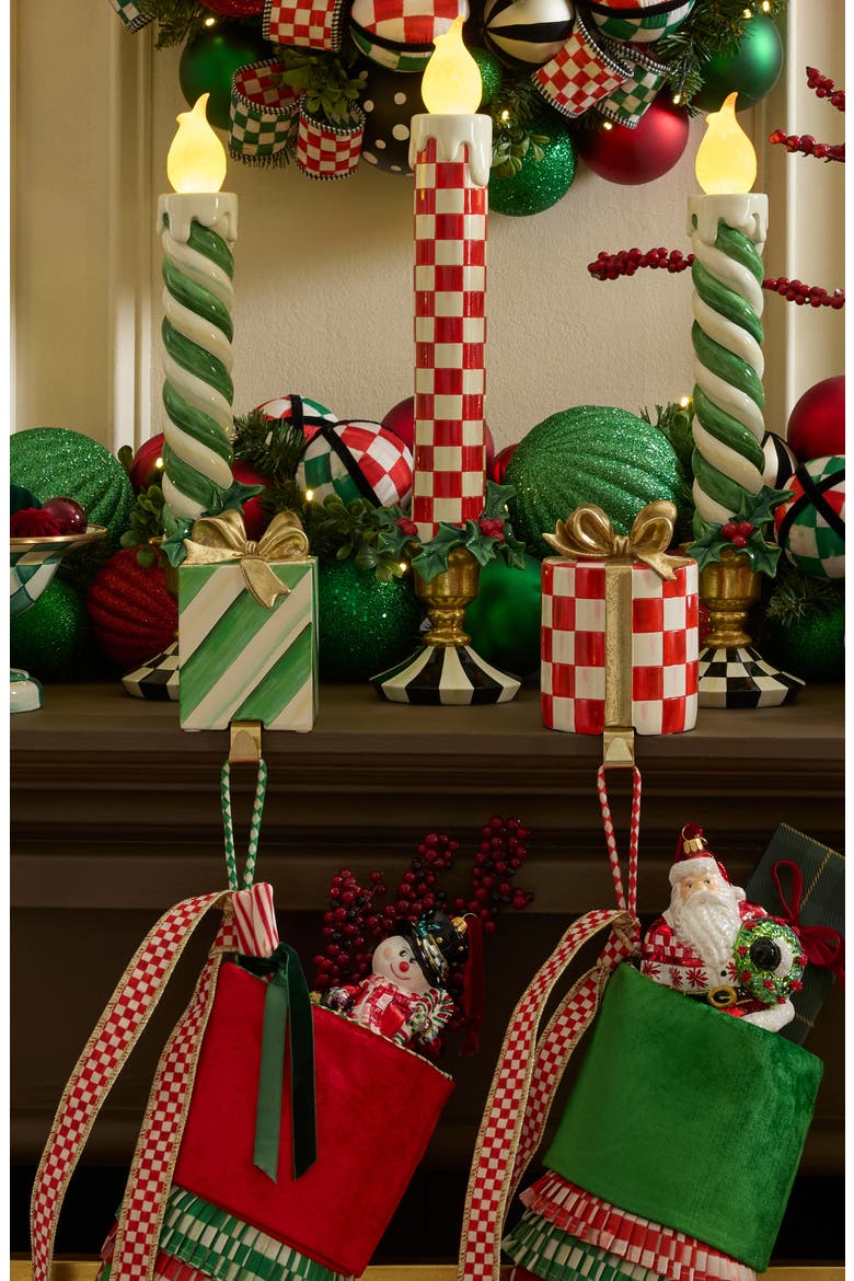 Check It Out Set of 2 Gift Stocking Box Holders, Alternate, color, GOLD