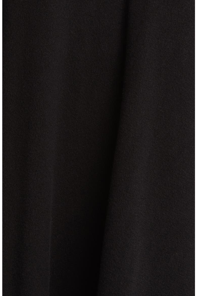 Faux Fur Trim Ruana, Alternate, color, BLACK