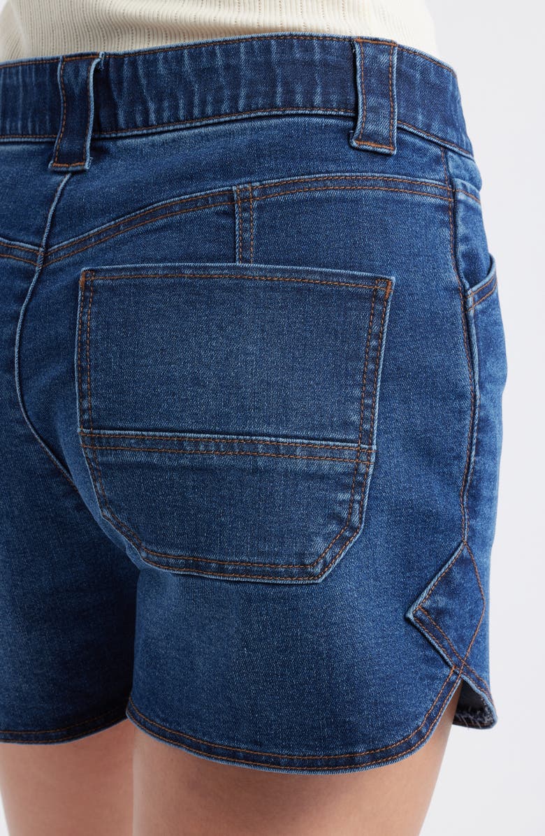 Wit & Wisdom Skyrise Dolphin Hem Denim Shorts, Alternate, color, Indigo