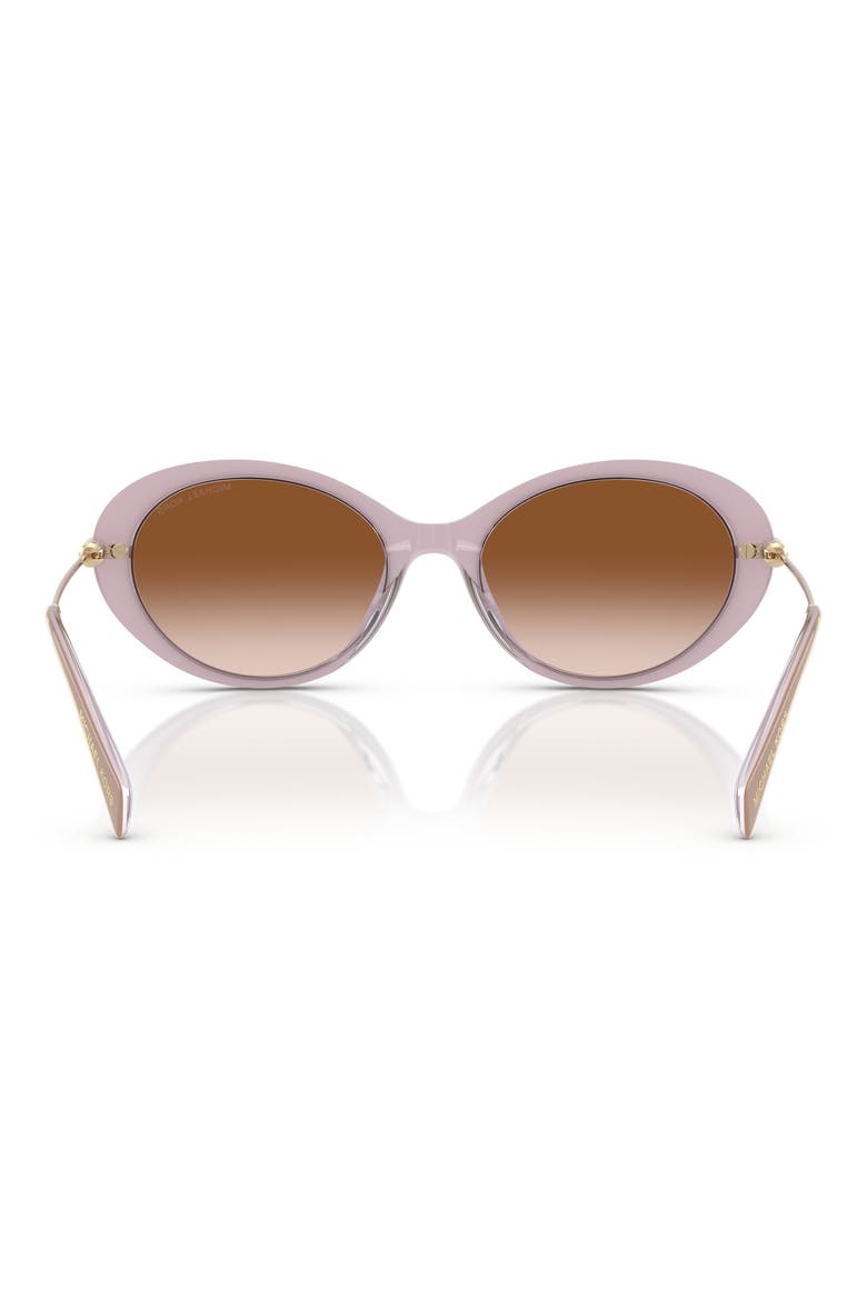 53mm Gradient Oval Sunglasses, Alternate, color, LIGHT SAND LAMINATE / BROWN
