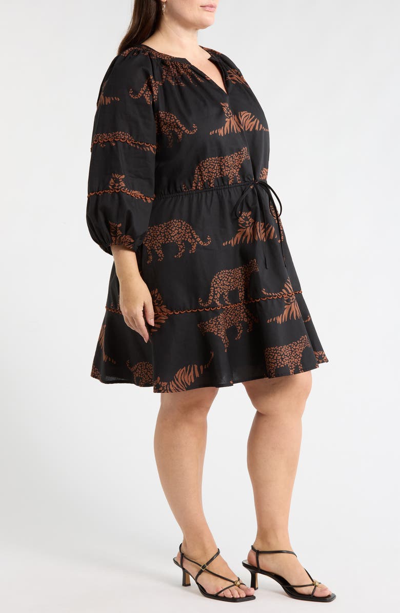 SUGARLIPS Zenzi Jungle Print Dress, Alternate, color, Black-Tan