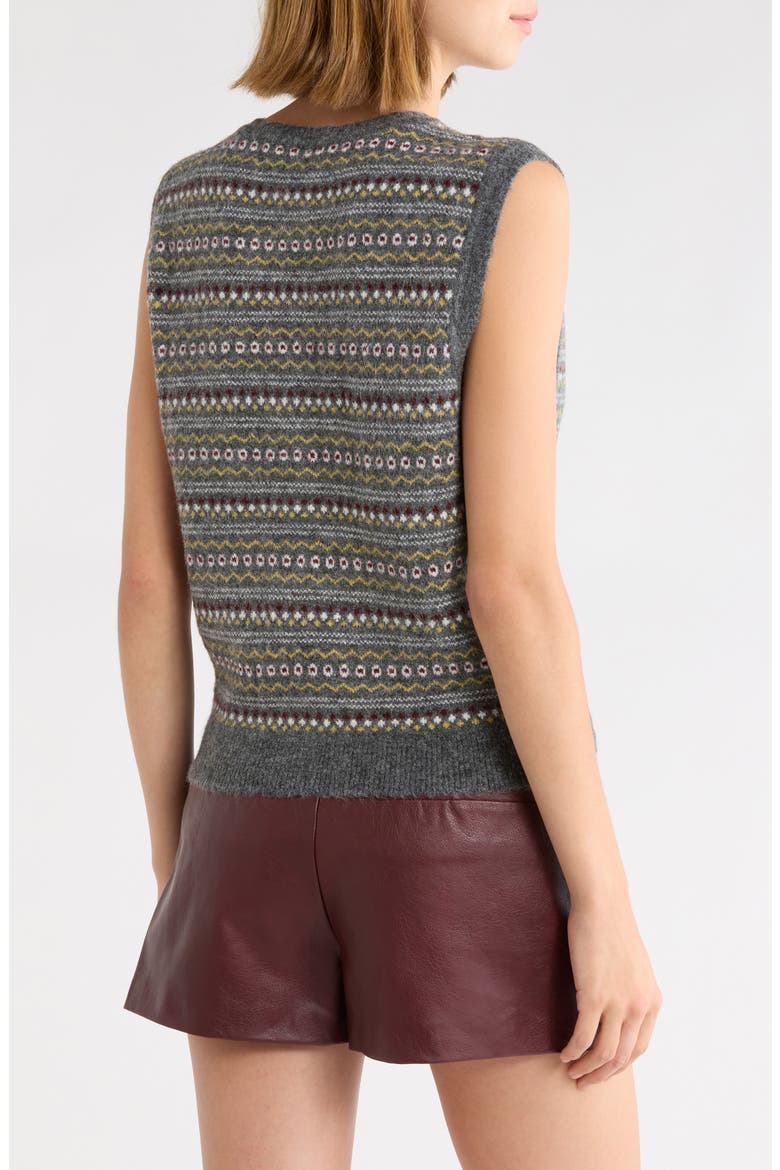Nevin Fair Isle Sweater Vest, Alternate, color, GREY STRIPE