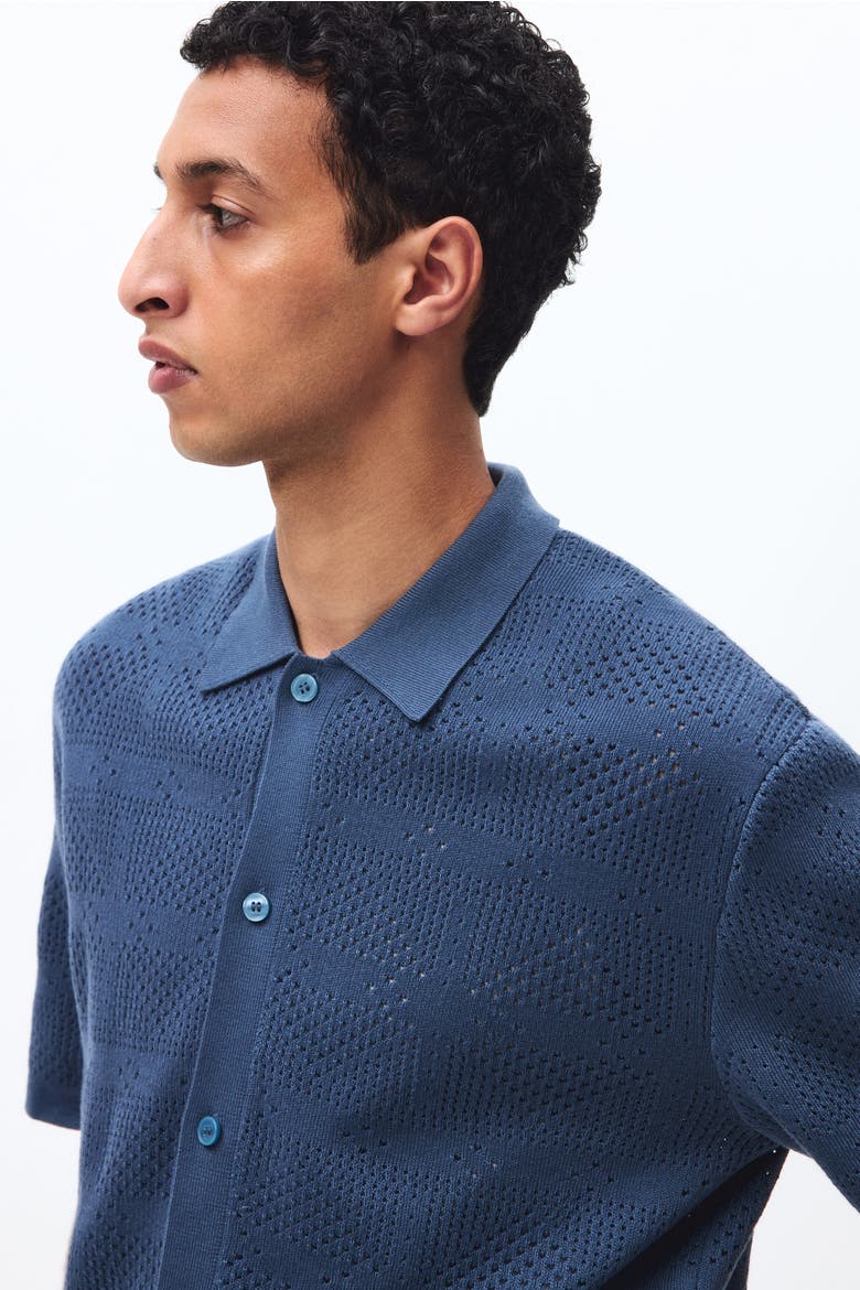 Regular Fit Knitted Shirt, Alternate, color, Dusty blue