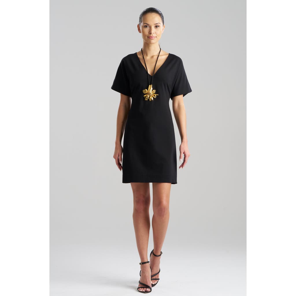 Natori Compact Knit Short Sleeve Sheath Dress In Black