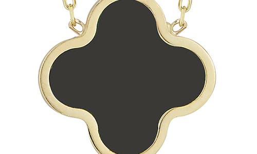 Ember Fine Jewelry 14k Gold Clover Inlay Pendant Necklace In Gold