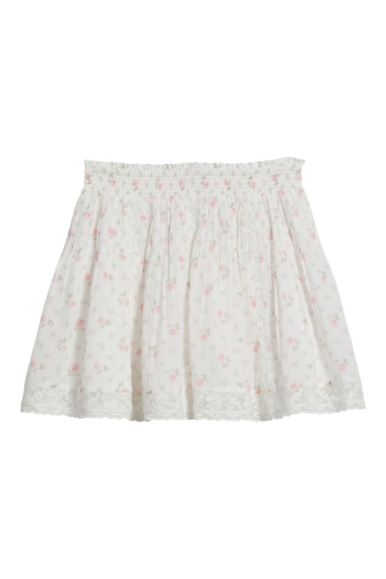 Kids' Solena Floral Cotton Skirt, Alternate, color, SUNWASHED IVORY