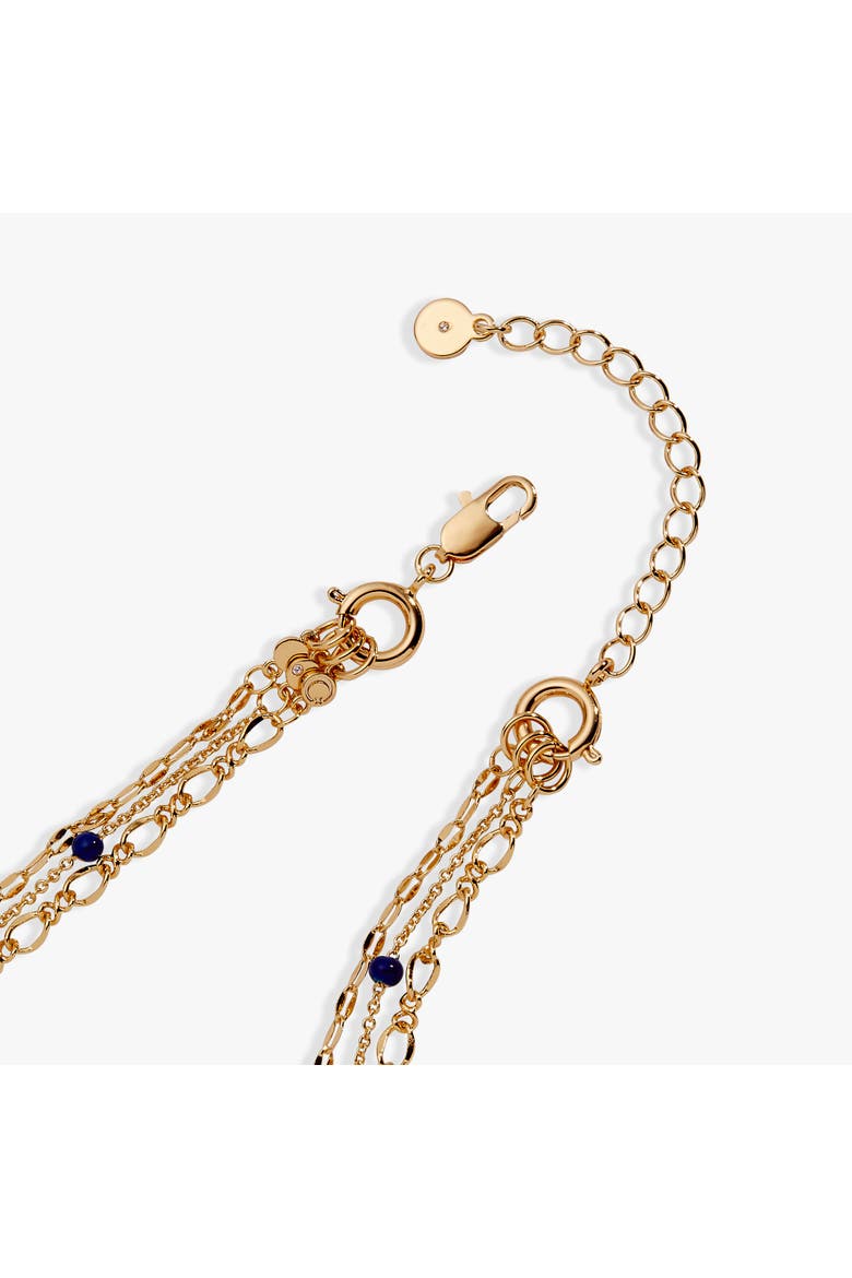 Festival Stranded Evil eye necklace, Alternate, color, Gold