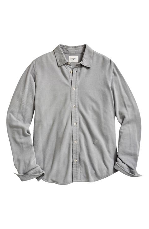 Yellowhammer Cotton & Linen Knit Button-Up Shirt