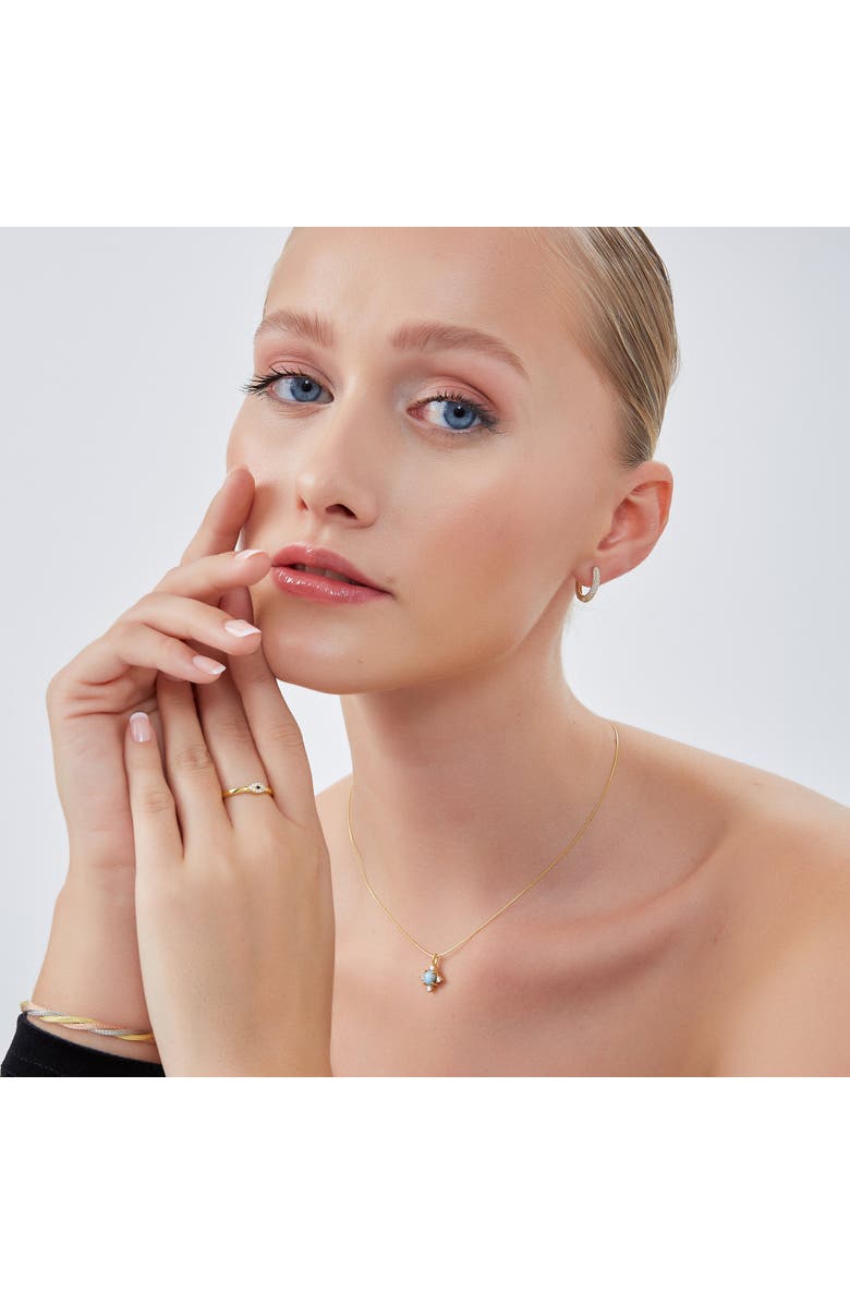 Spero London Blue Moonstone Sterling Silver Pendant Necklace With Fine Italian Chain, Alternate, color, Gold