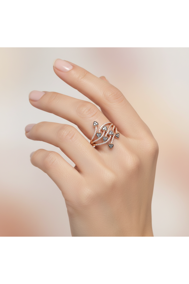 Miravyn 0.60 Ct 14K Gold Diamond Heart Ring, Alternate, color, 14K Rose Gold
