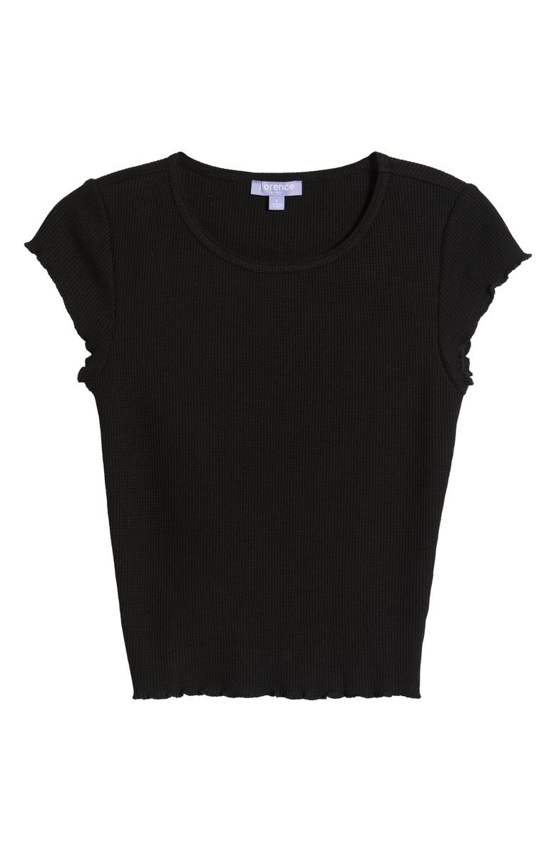 Florence by Mills Micro Thermal Crop Crewneck Top, Alternate, color, Black
