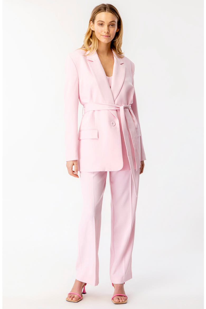 Tie Belt Blazer, Alternate, color, SOFT PINK