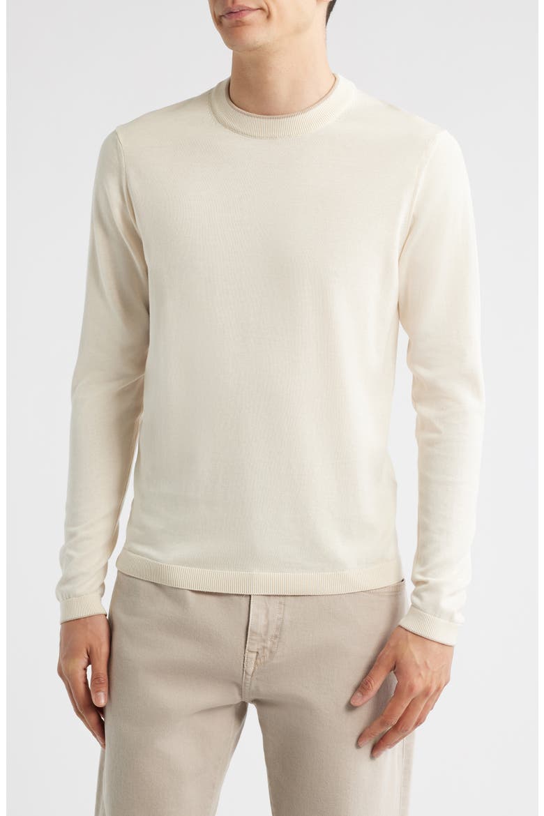 Drummond Tipped Combed Cotton Sweater, Main, color, ECRU