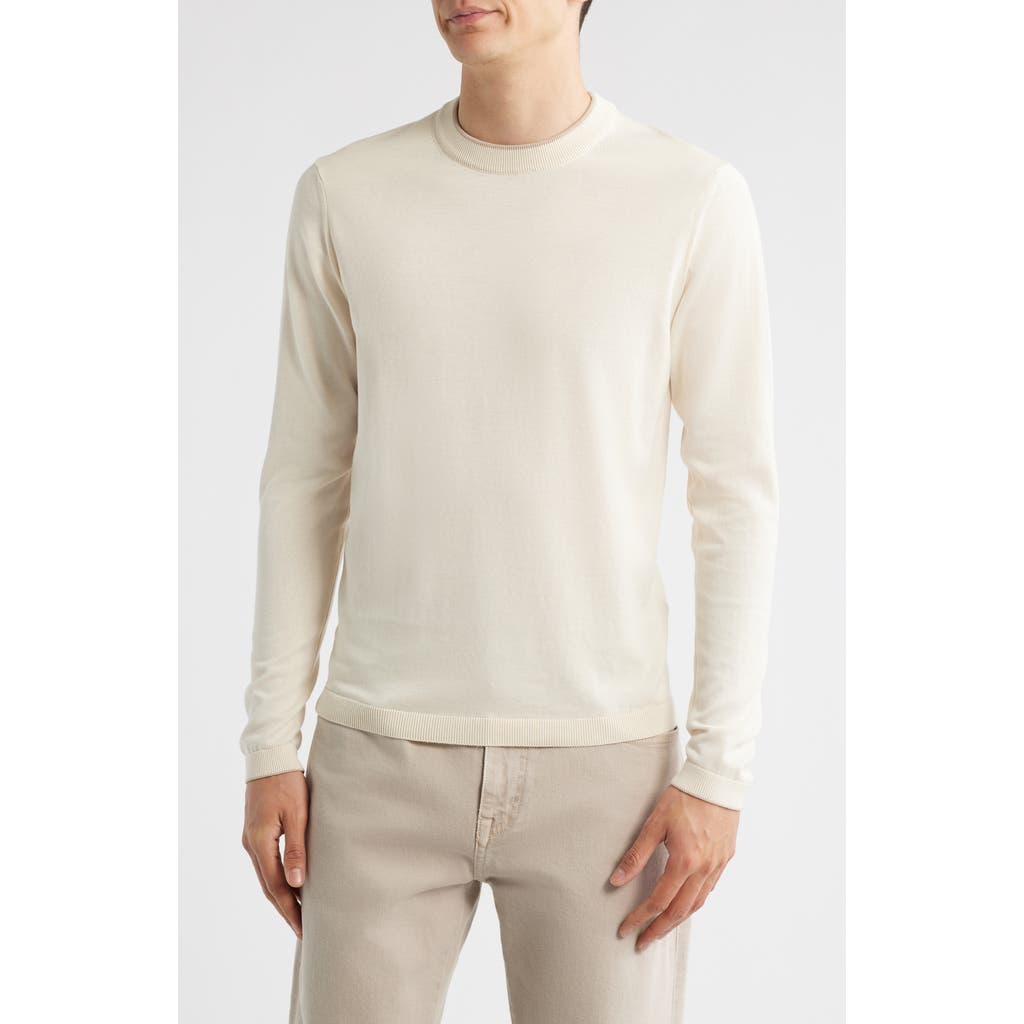 Jack Victor Drummond Tipped Combed Cotton Sweater In Neutral