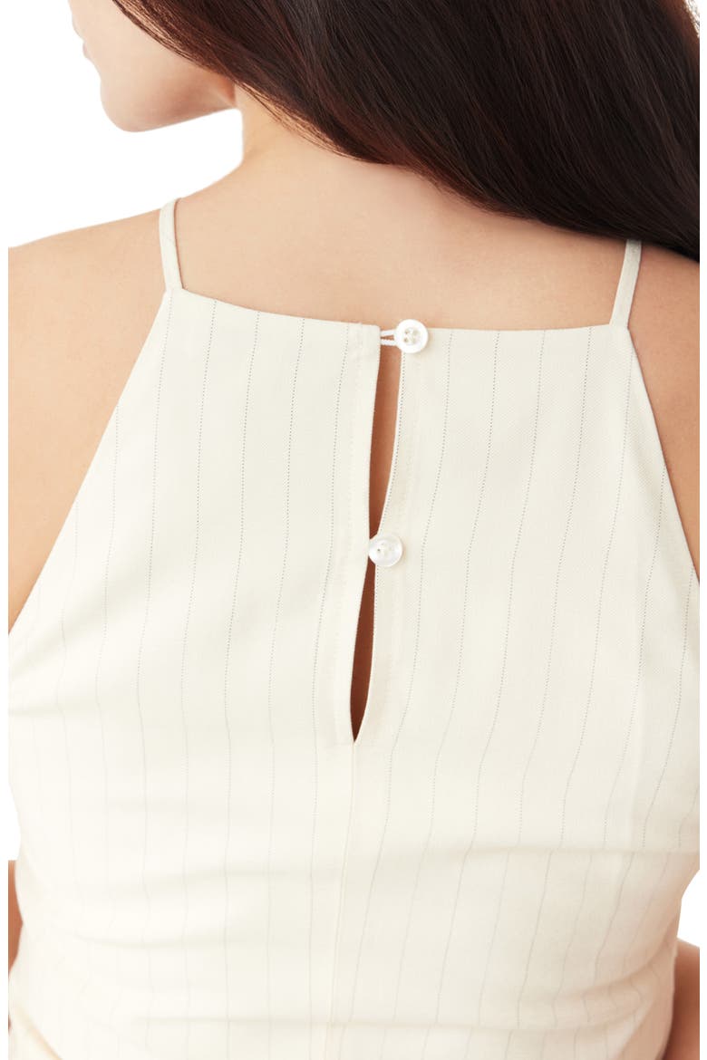 Pinstriped Halter Top, Alternate, color, ECRU JET BLACK