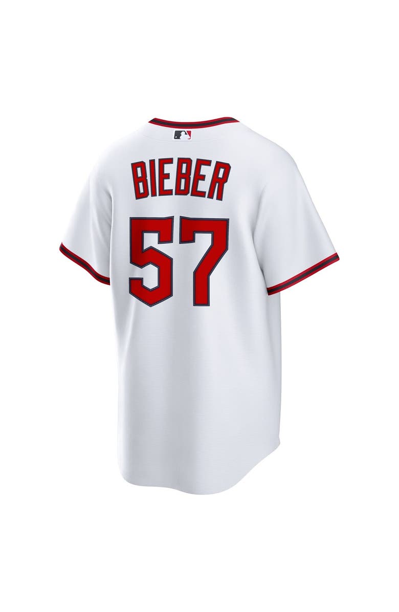 Nike Men's Nike Shane Bieber White Cleveland Guardians Home Replica Jersey, Alternate, color, 