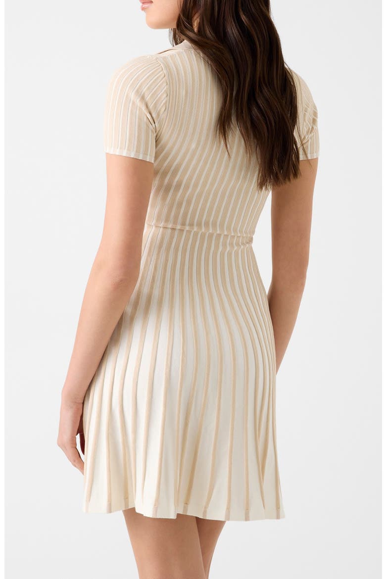 Regina Polo Knit Minidress, Alternate, color, BEIGE/ CREAM STRIPES