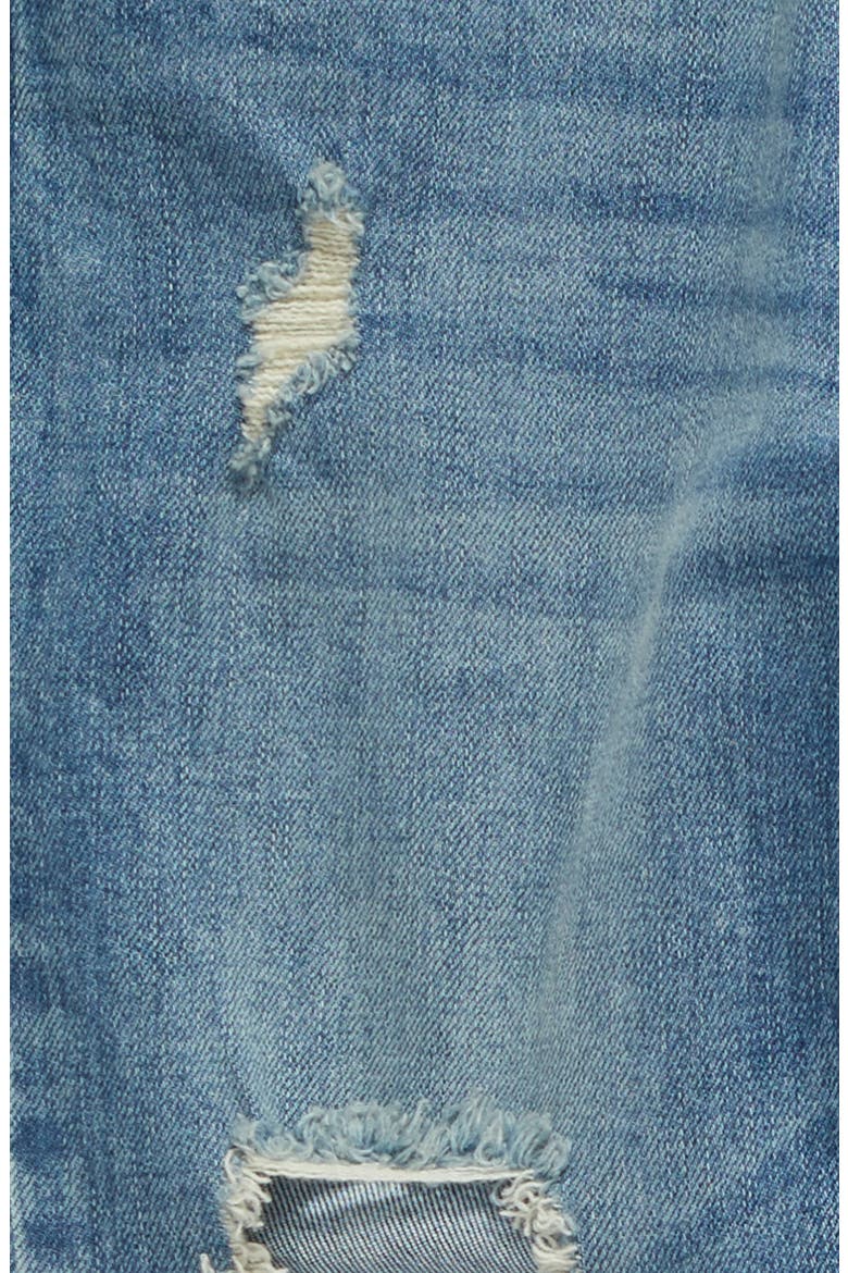 Distressed Step Hem Girlfriend Jeans, Alternate, color, VINTAGE BLUE DISTRESS