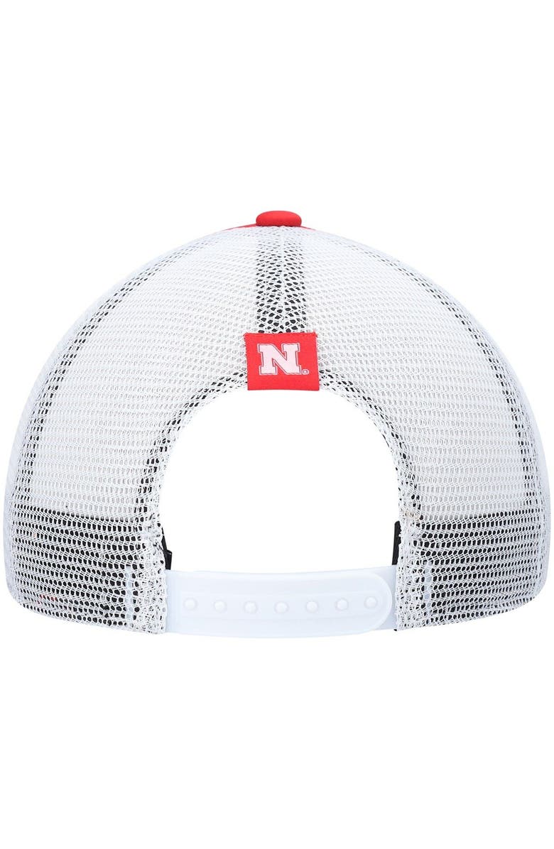 adidas Men's adidas Scarlet/White Nebraska Huskers Wave Foam Trucker Snapback Hat, Alternate, color, Scarlet