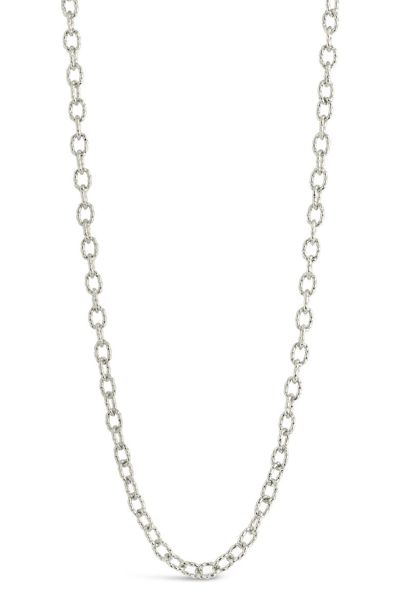 Sterling Forever Scottie Textured Chain Toggle Necklace, Main, color, Silver