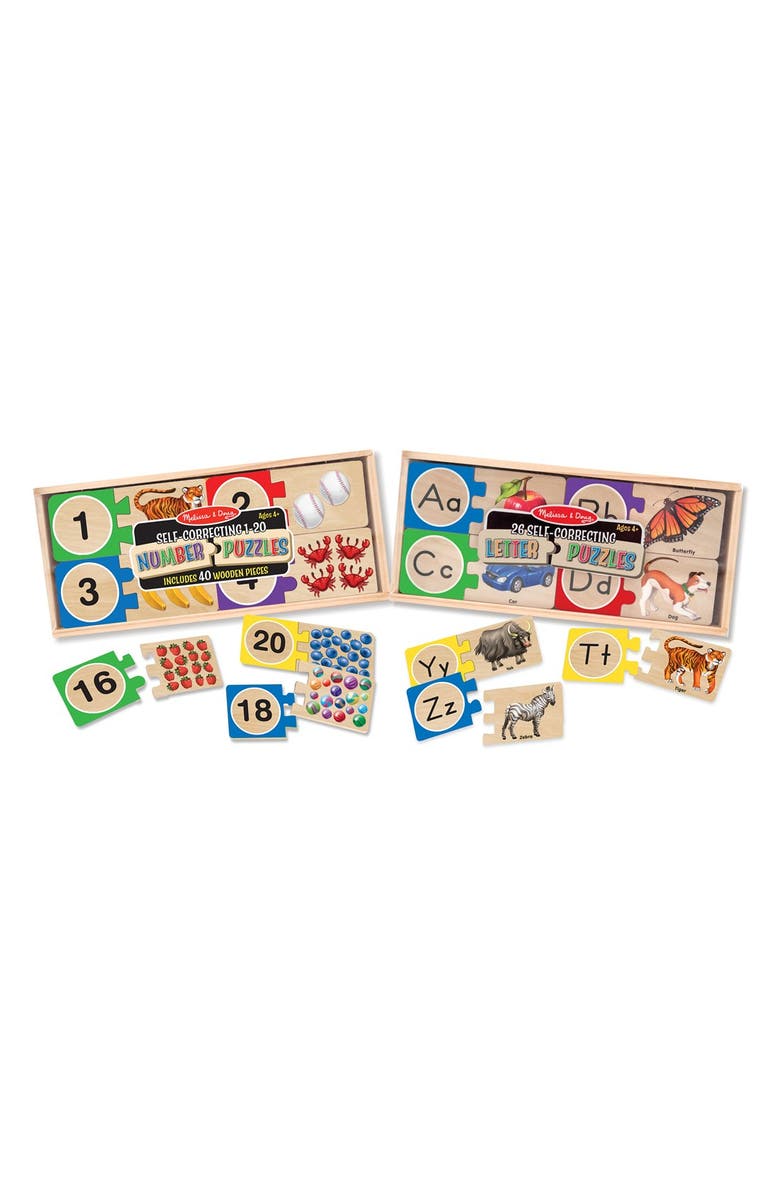 Melissa & Doug Letters and Numbers Puzzles, Main, color,