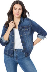Roaman's Plus Size Classic Stretch Denim Jacket