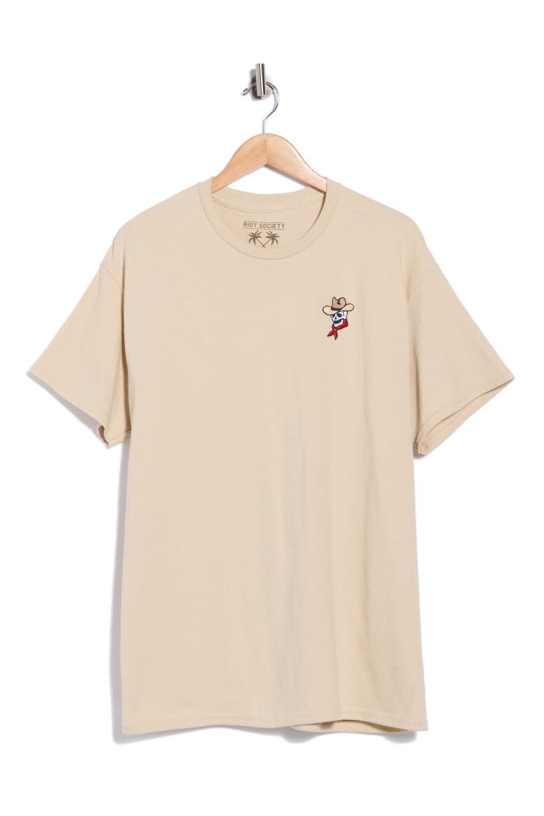 Skull Cowboy Graphic T-Shirt, Main, color, CREAM