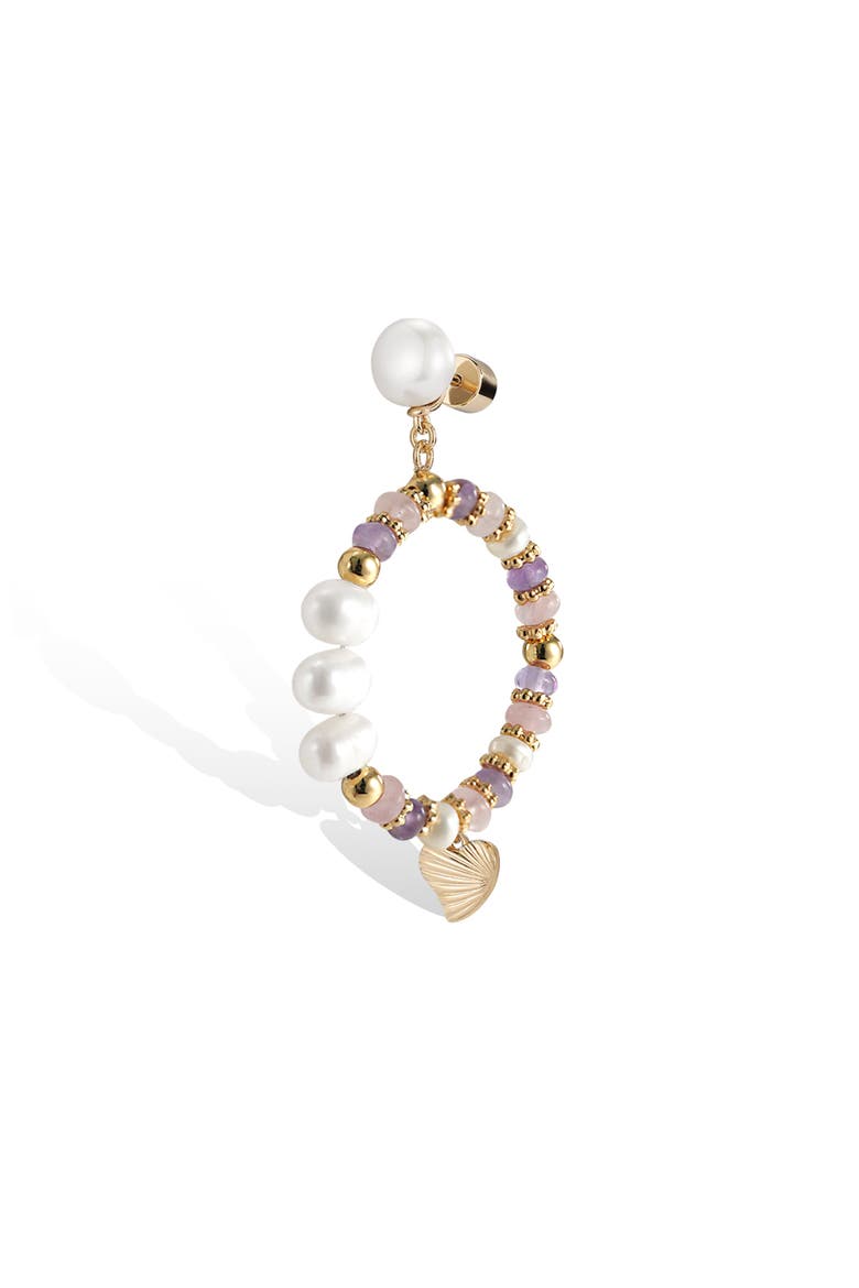 Thetis Earrings, Alternate, color, Purple & White