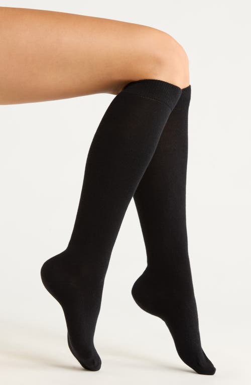 Nordstrom Knee High Merino Wool Blend Socks In Black