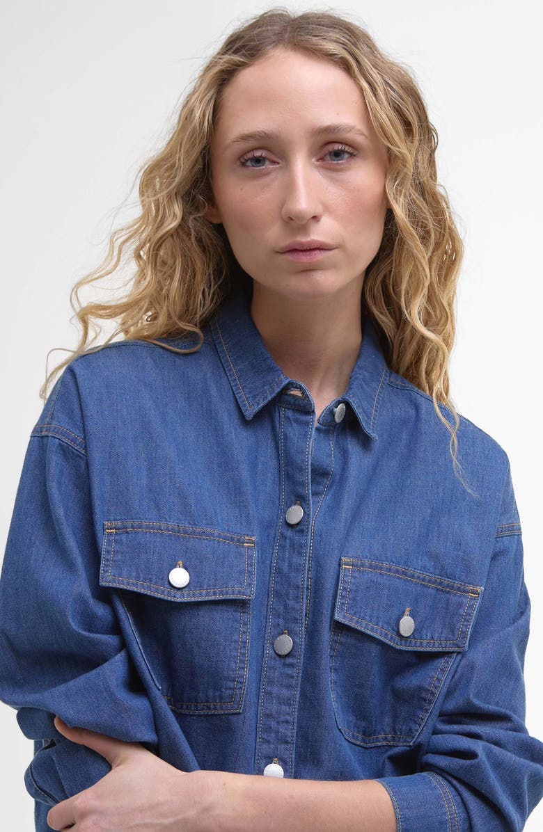 Barbour Woodrow Denim Button-Up Shirt, Alternate, color, Authentic