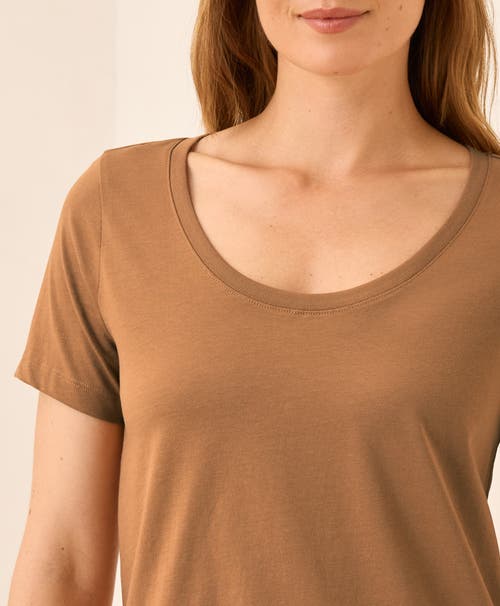 Pact Organic Cotton Softspun Scoop Neck Tee In Brown