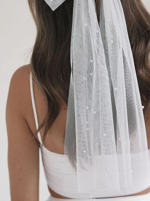 Six Stories Pearl Bride Hair Bow In White