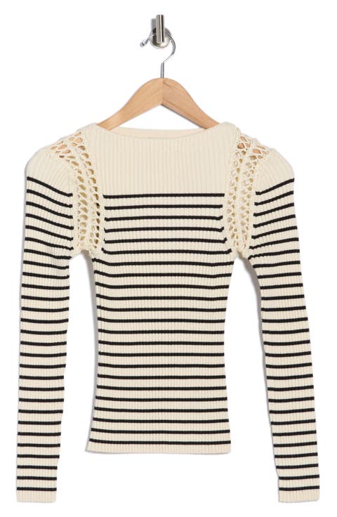 Stripe Boat Neck Sweater