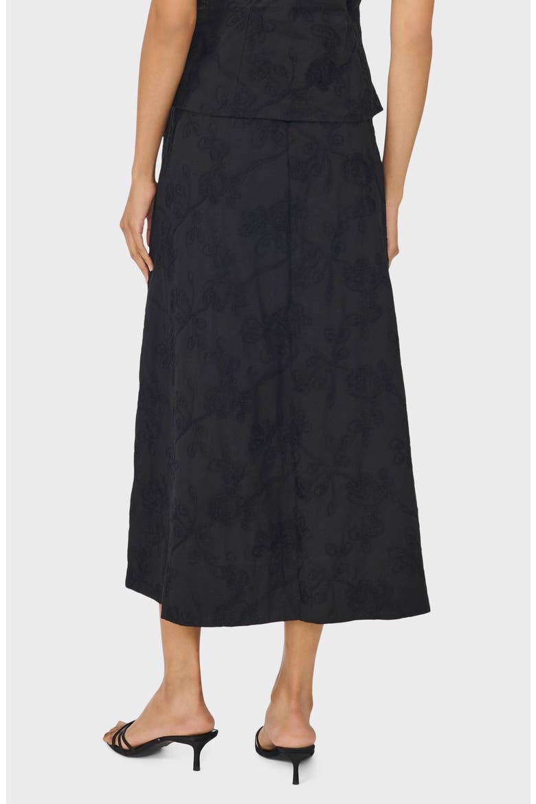 Floral Embroidered Maxi Skirt, Alternate, color, RICH BLACK