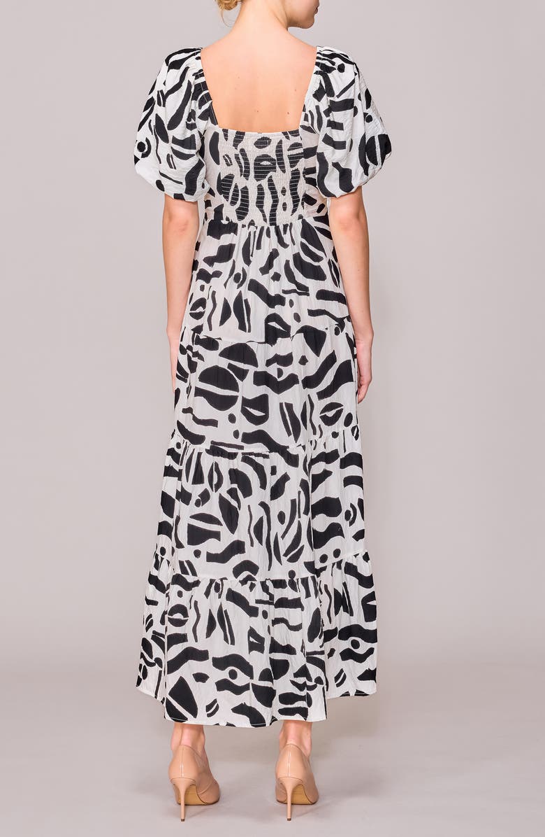 MELLODAY V-Neck Bubble Sleeve Midi Dress, Alternate, color, 