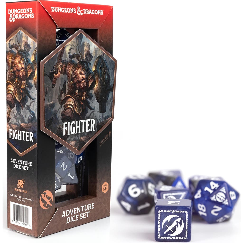 Dungeons & Dragons D&D Adventure Dice Fighter Blue, 17Pc Rpg Die Set  product