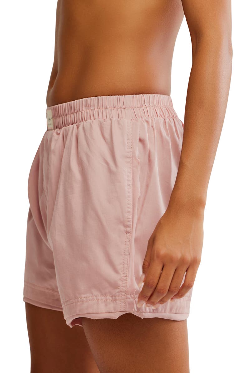 Free People Day to Day Boxer Shorts, Alternate, color, Dusty Himalayan