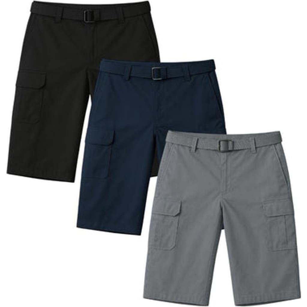 BENBEN BENBEN MENS 3 PACK CARGO BELTED SHORTS