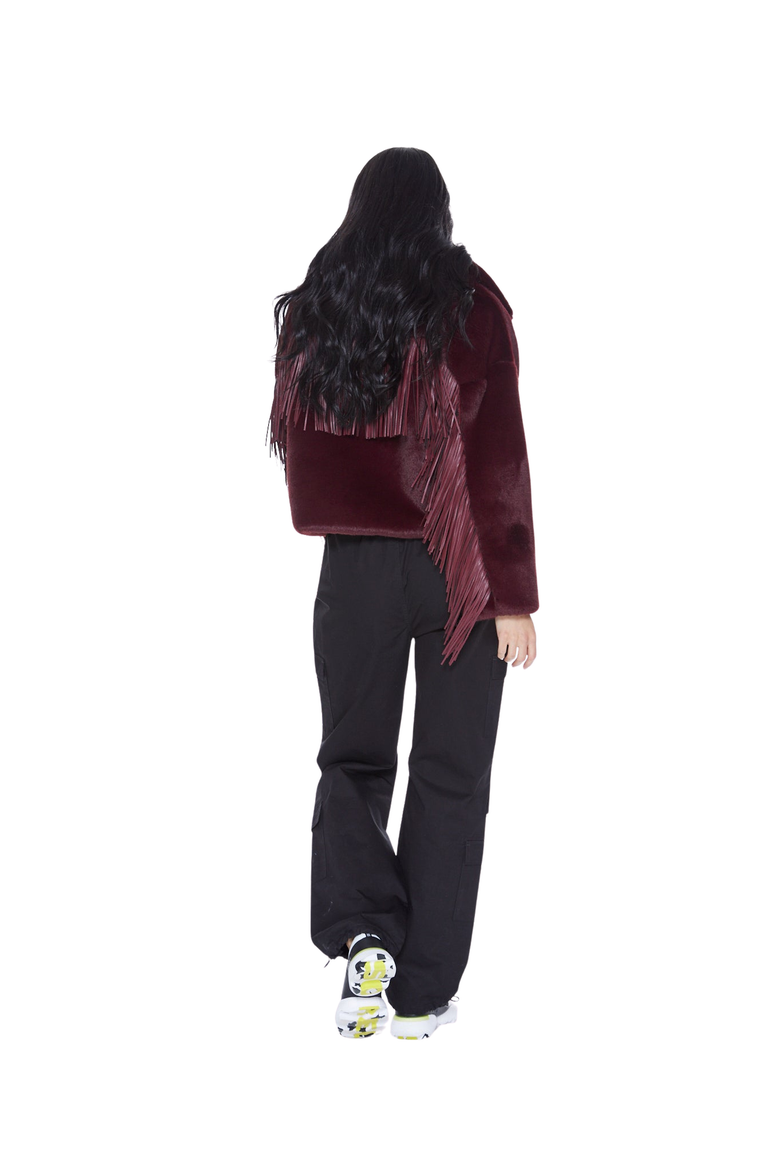 Dancing In The Moonlight Fringe Jacket, Alternate, color, Merlot