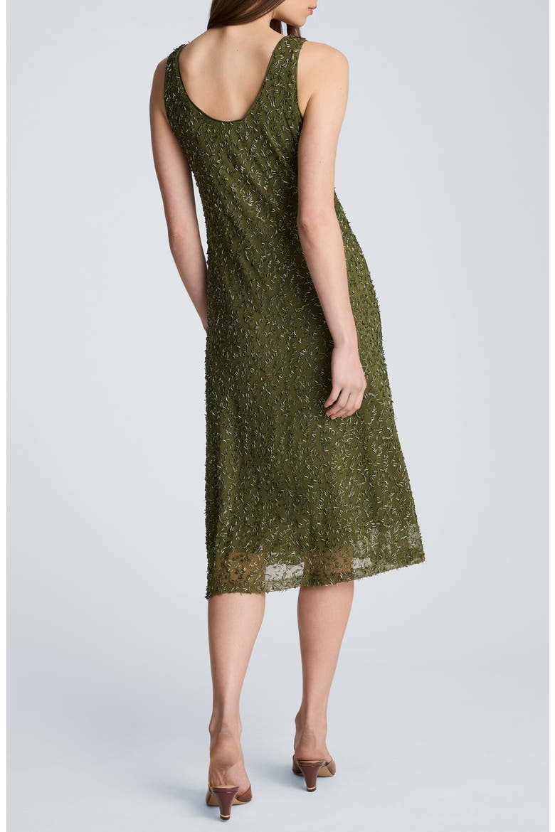Bugle Bead Detail Tank Midi Dress, Alternate, color, GREEN