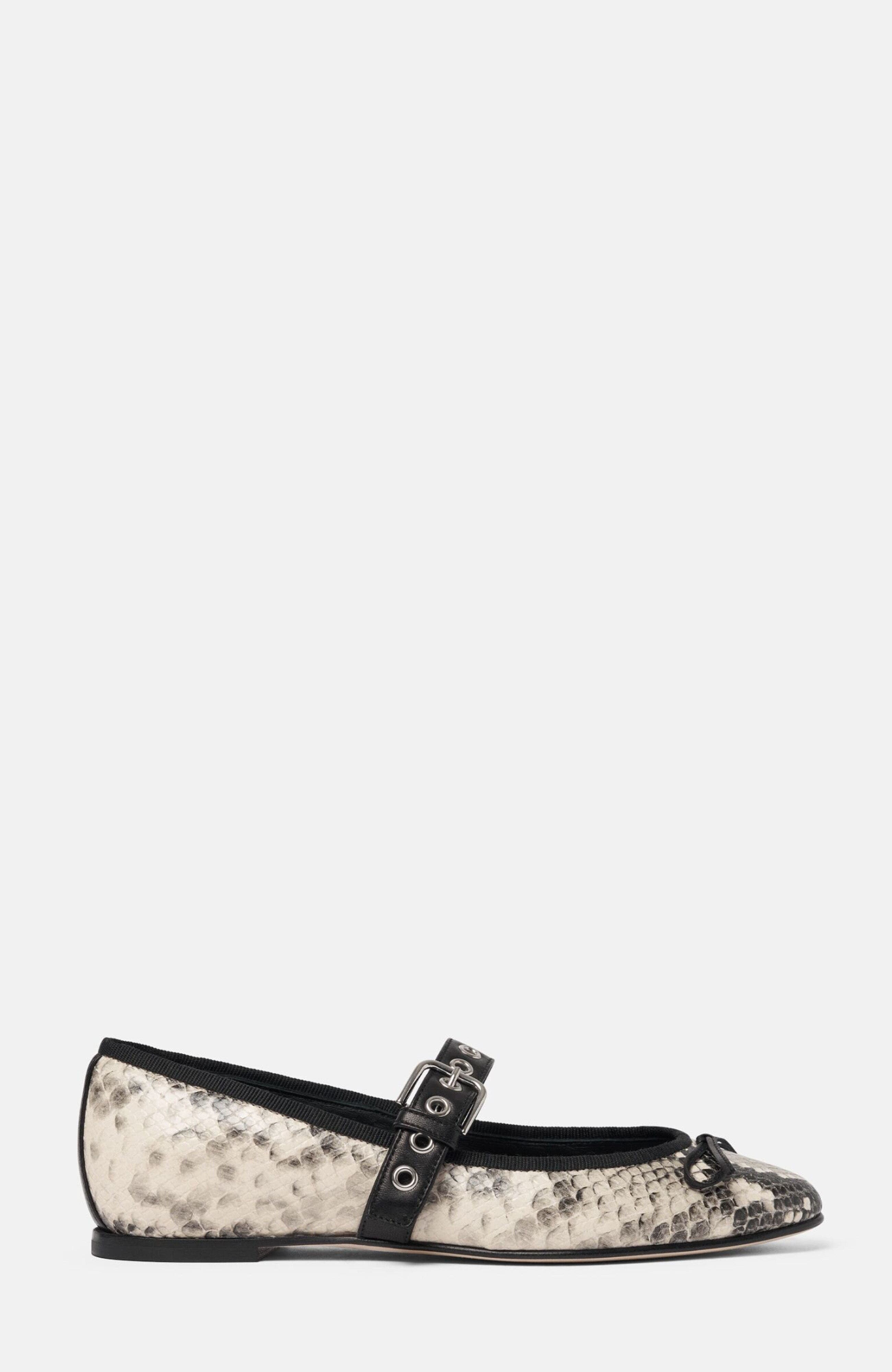 Astrid Ballerinas, Alternate, color, Grey - Python-Print Calf