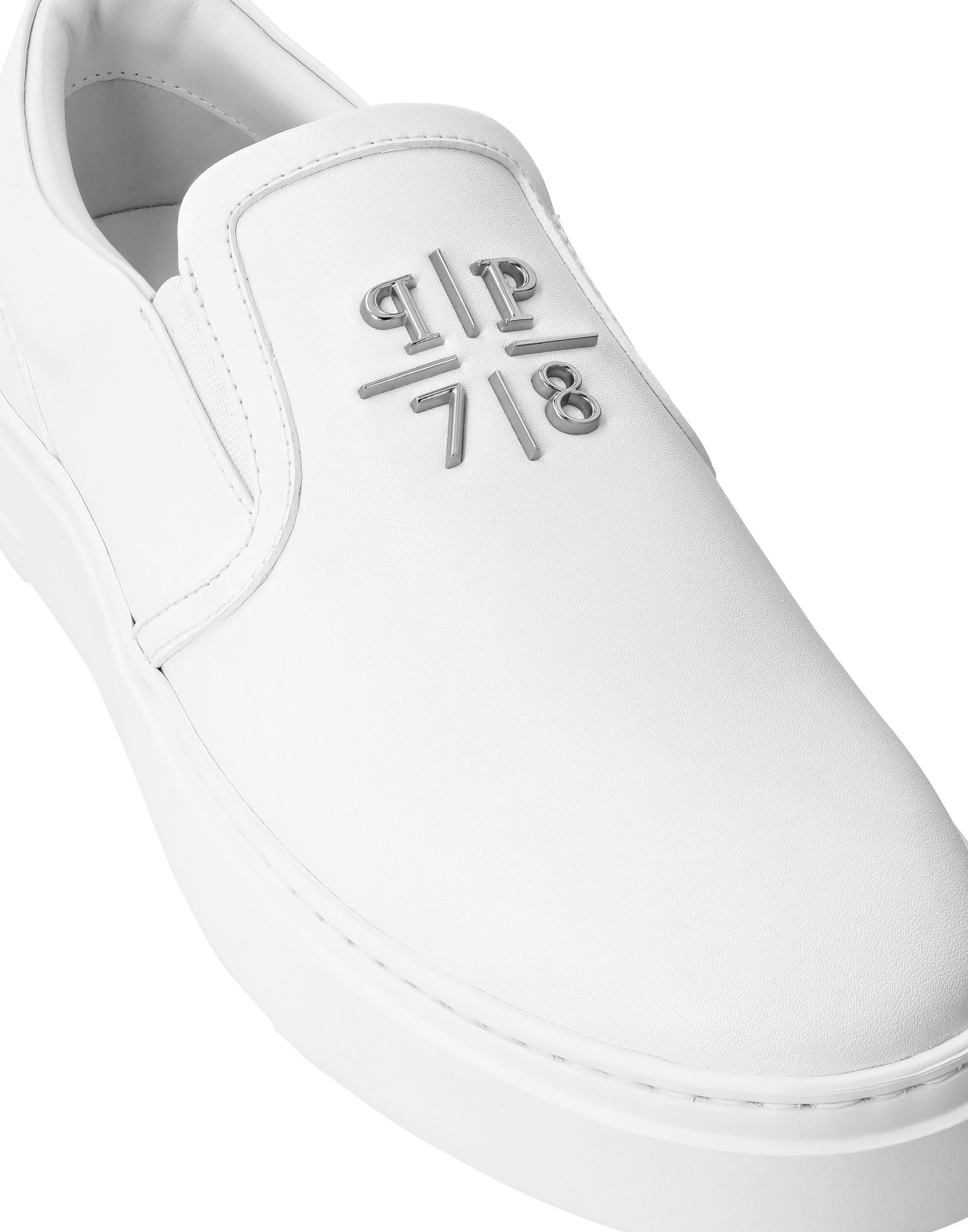 Nappa Leather Slip On Triangle Unisex, Alternate, color, white