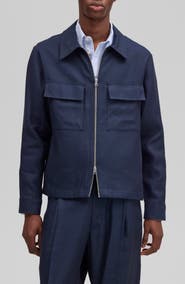 NN07 Alban 1808 Canvas Zip-Up Shirt Jacket