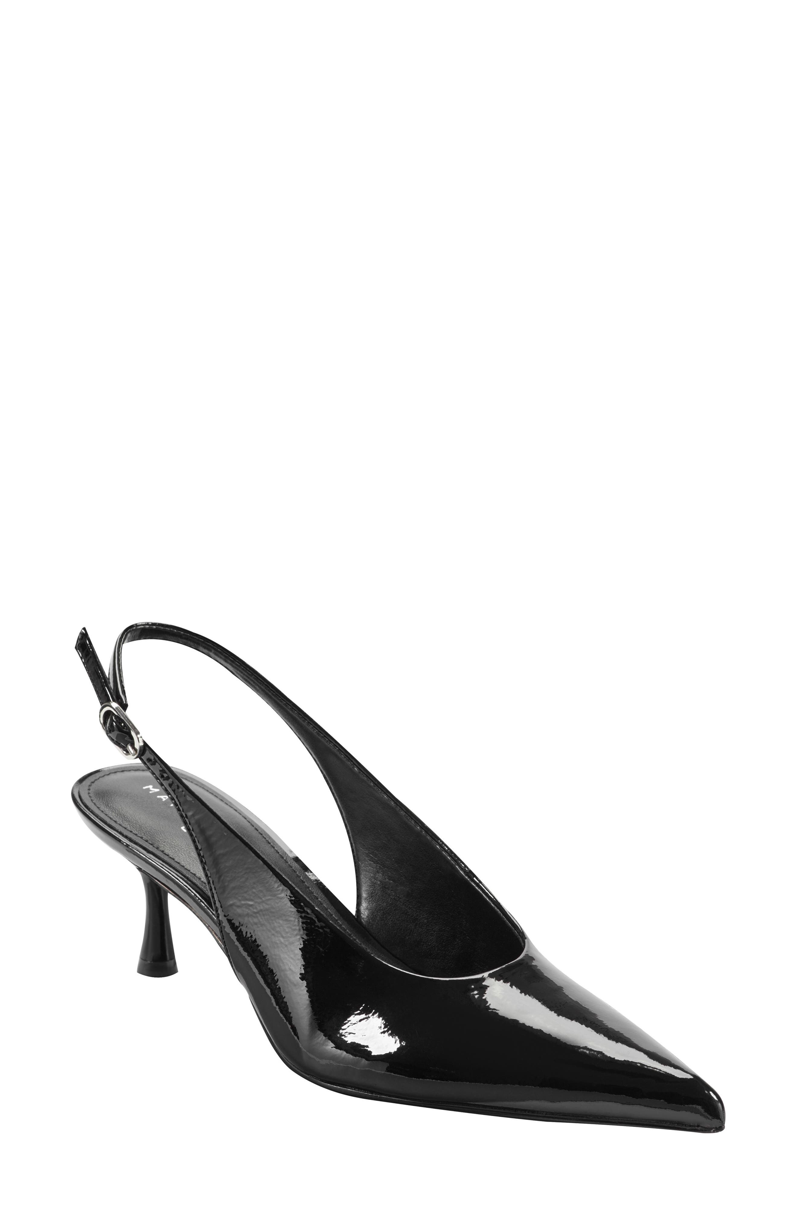 Marc Fisher LTD Reynna Pointed Toe Slingback Pump, Main, color, Black Patent