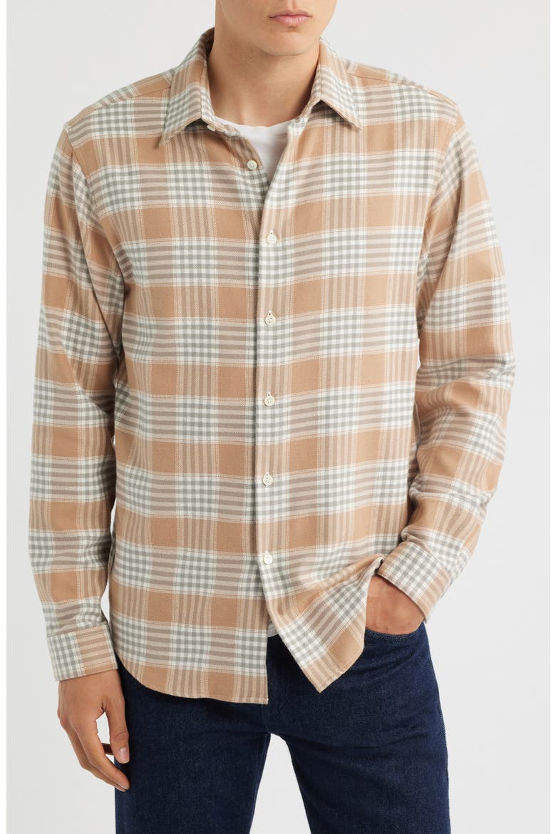 Irving Lodi Check Cotton Button-Up Shirt, Alternate, color, PALOMINO MULTI