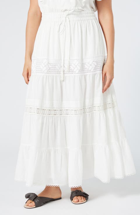 Alarico Tiered Maxi Skirt (Plus)