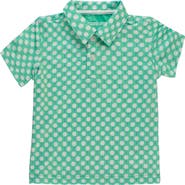 RuffleButts Boys Knit Short Sleeve Performance Polo