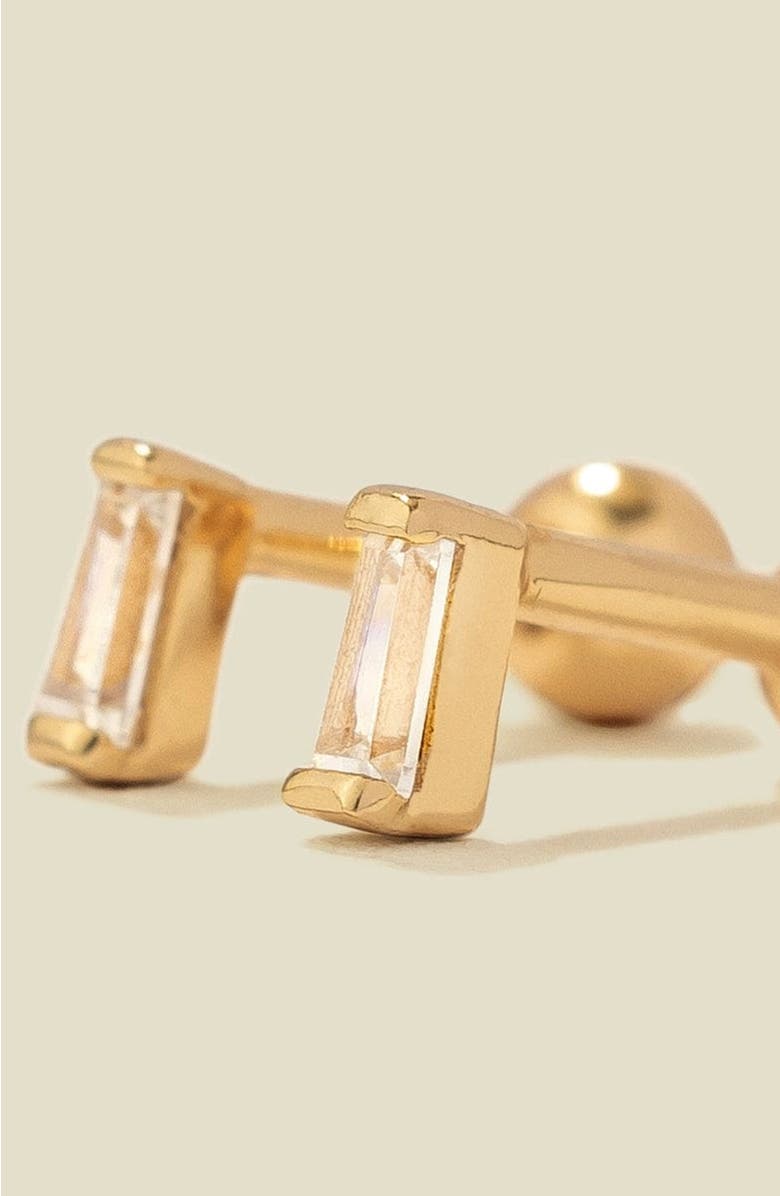 MADE BY MARY CZ Baguette Stud Earrings, Alternate, color, Gold Vermeil