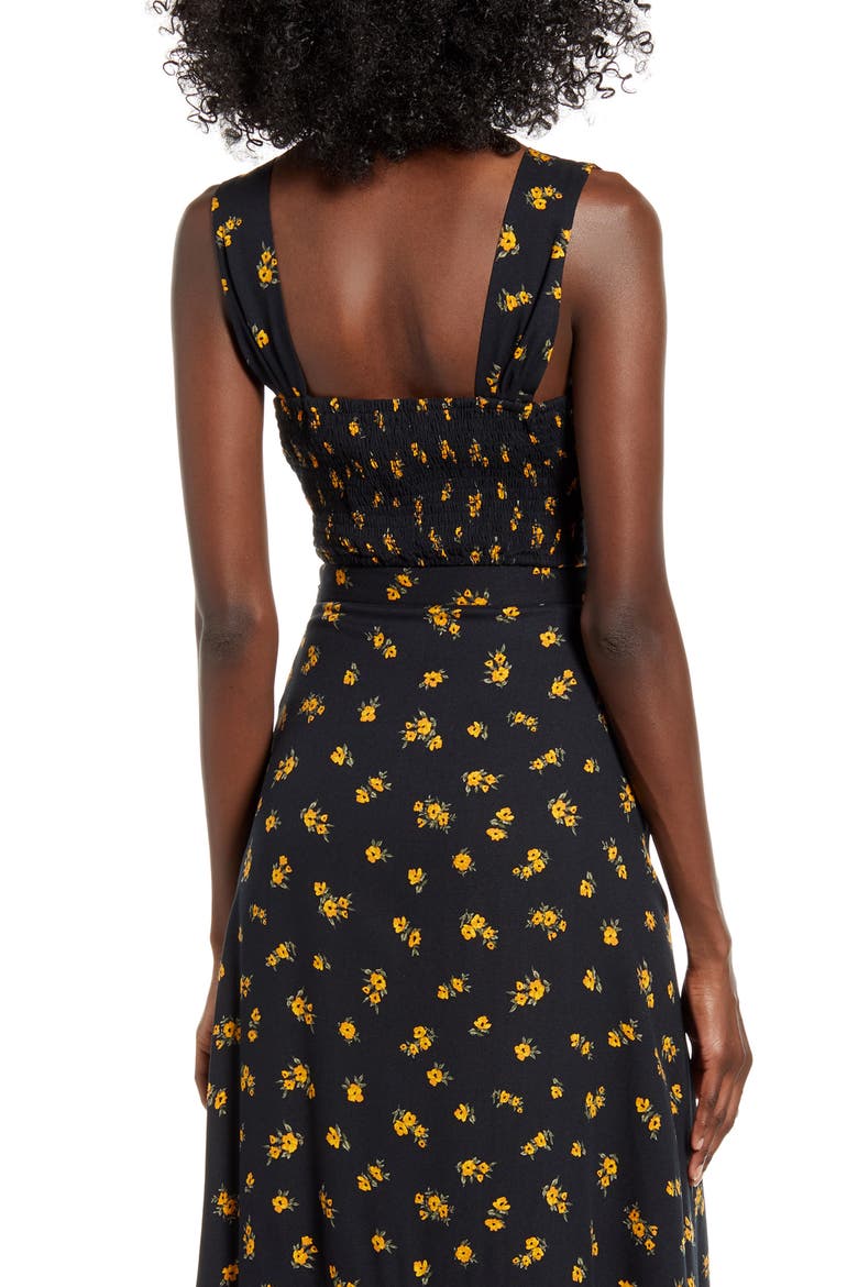 Floral Crop Top, Alternate, color, BLACK FLORAL