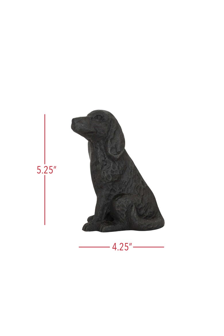 Sitting Dog Decorative Accent Black Cast Iron, Alternate, color, Black